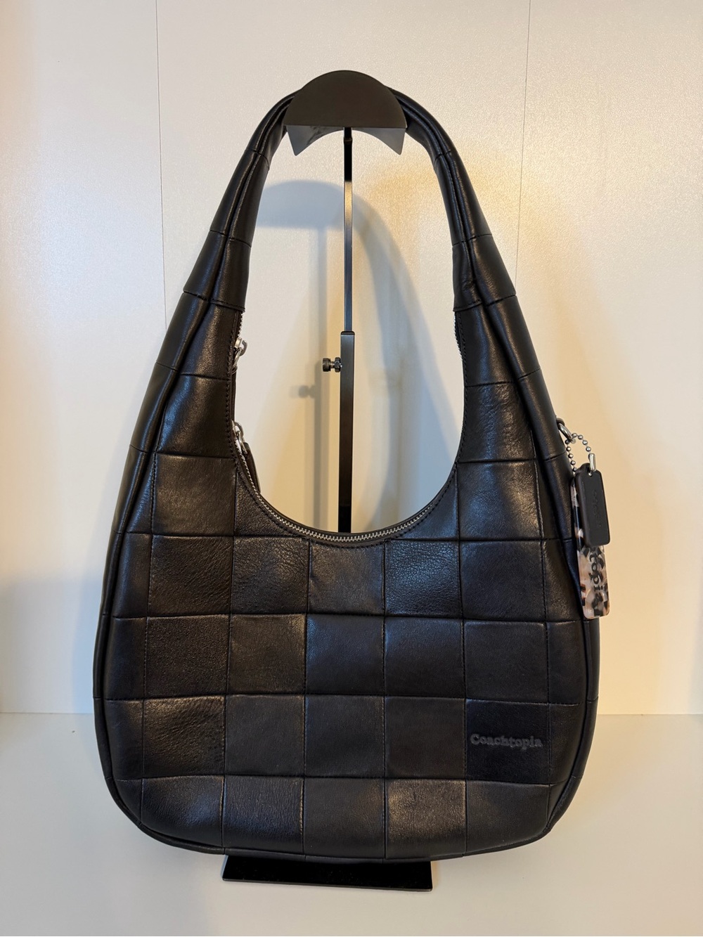 Coachtopia Black Quilted Leather Hobo Bag